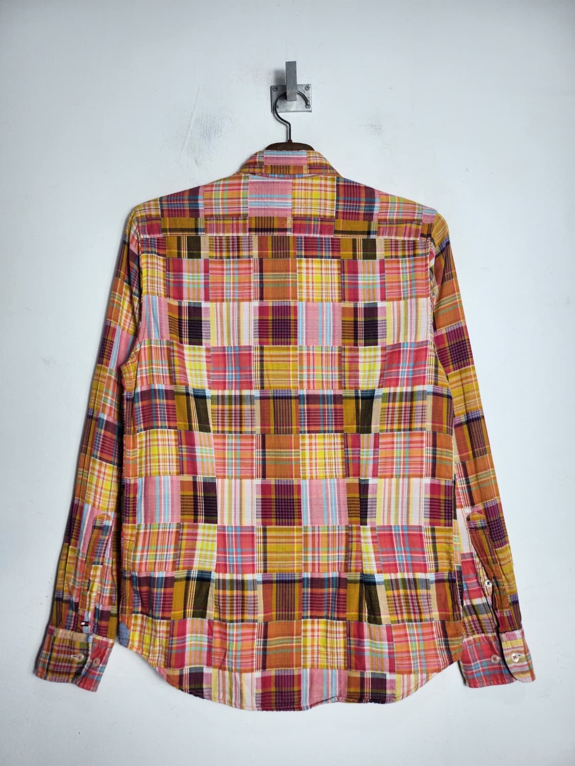 S 타미 힐피거 슬림핏 패치워크 멀티 체크 셔츠 상품이미지5