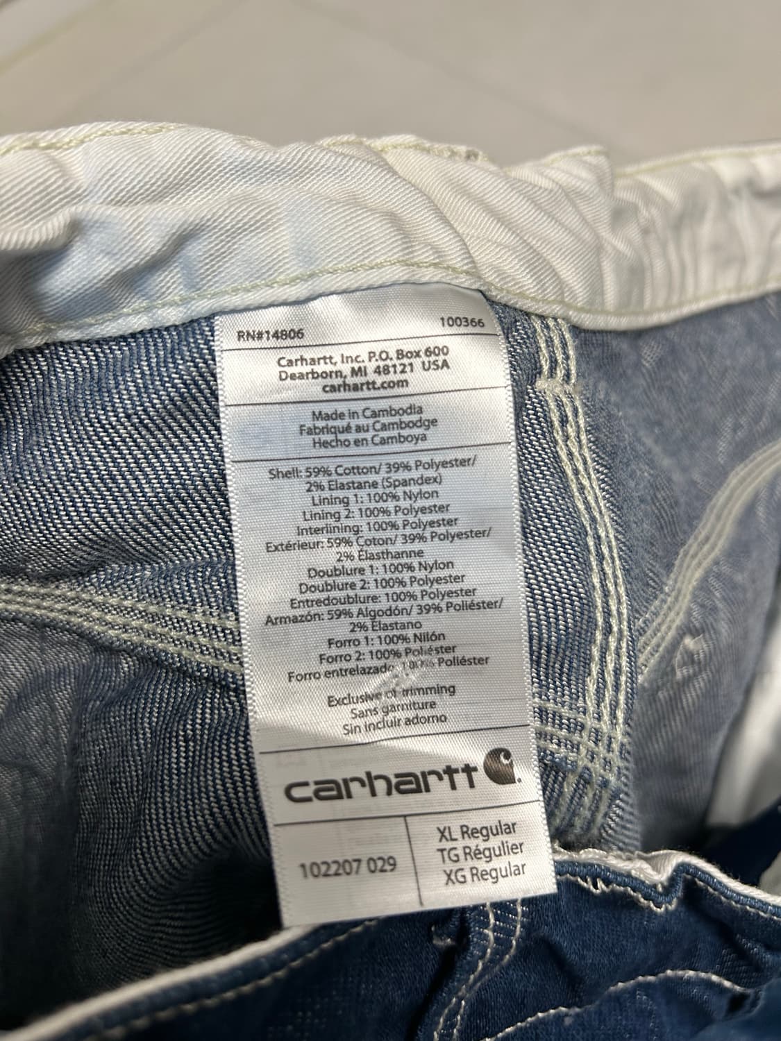 칼하트 카펜터 데님 팬츠 / XL 상품이미지3