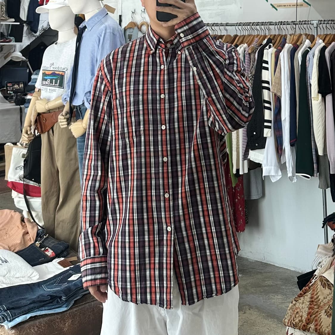 (착용컷) J.CREW 체크 셔츠 (남성용 105) 상품이미지3