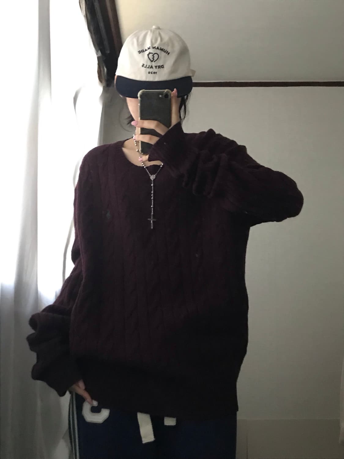 폴로 버건디 케이블 니트 상품이미지5