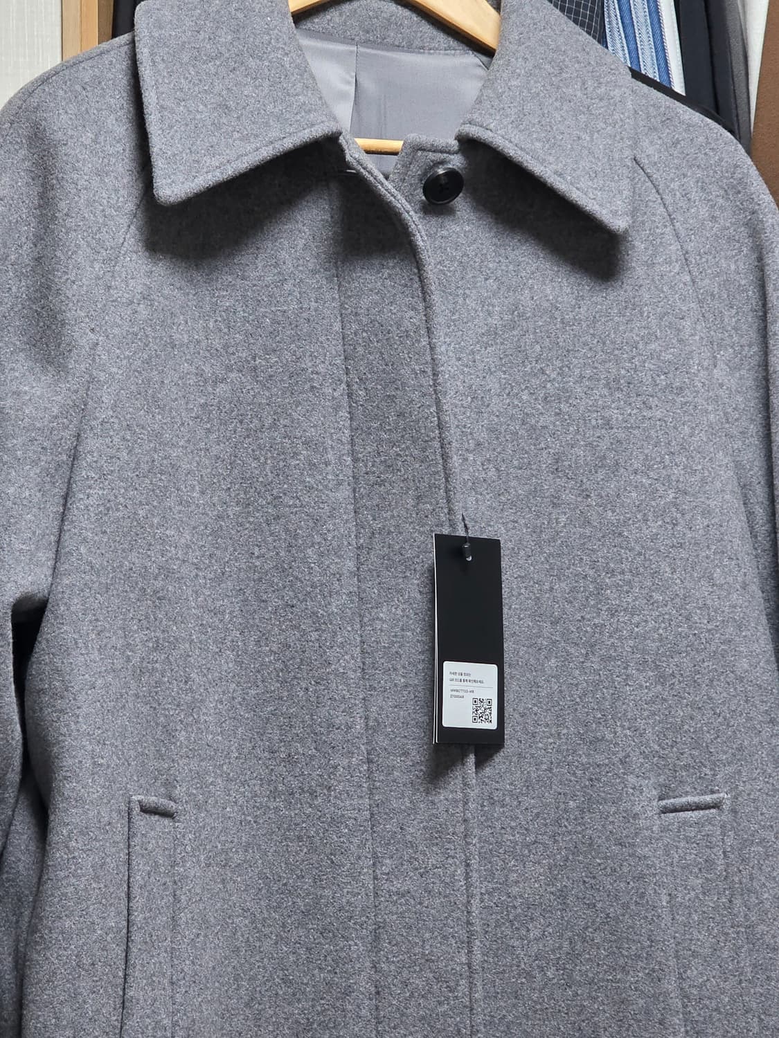 무신사스탠다드 우먼즈 캐시미어 블렌드 발마칸 로브 코트 [미디엄 그레이] 상품이미지6