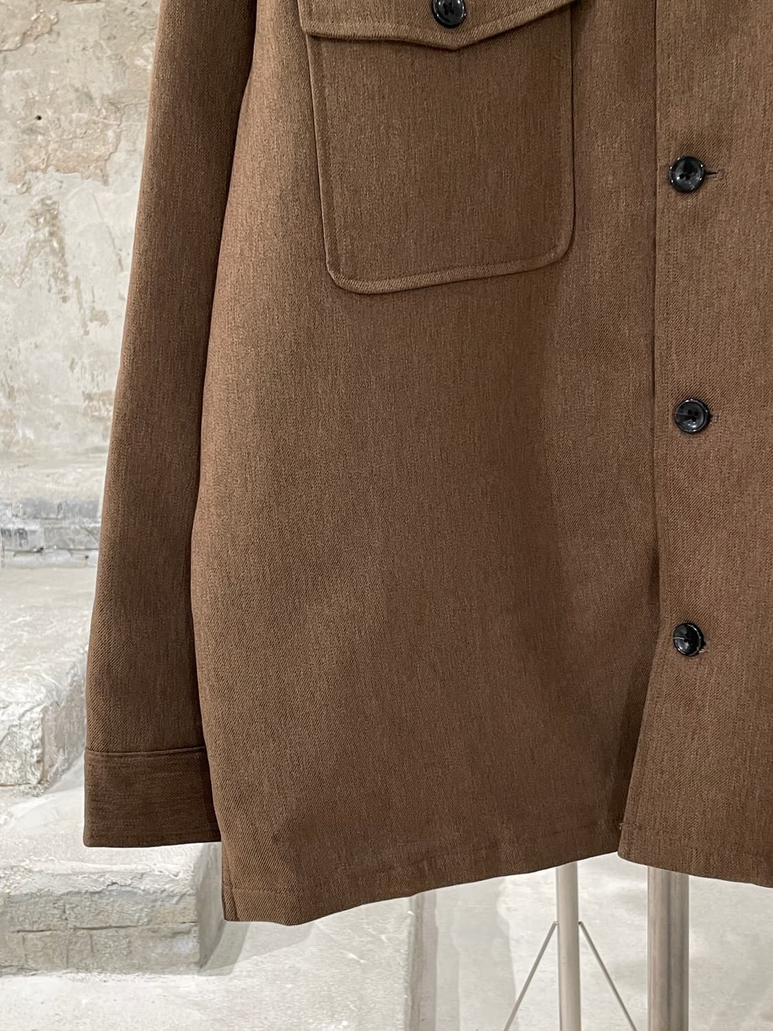 서퓨즈 브라운 체스트 포켓 라이닝 폴리에스터 셔츠 자켓 상품이미지4