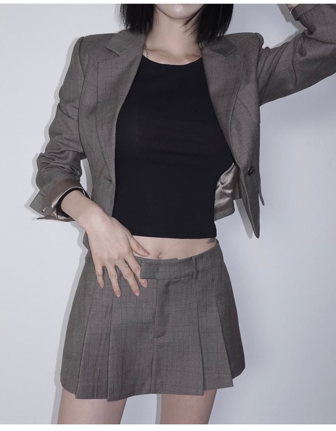 페일제이드 Demure Crop Set-Up 브라운 상품이미지2