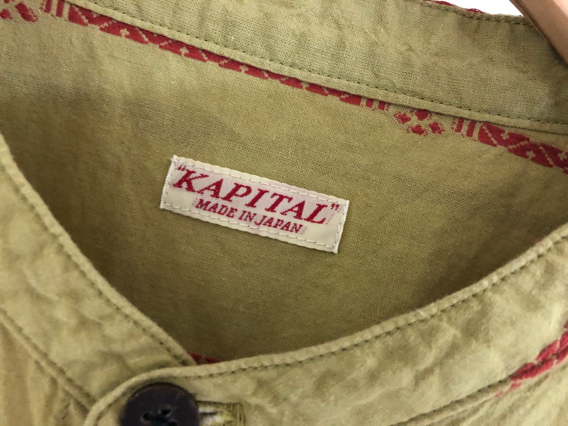 캐피탈 코튼 린넨 시암 스트라이프 밴드칼라 셔츠 3 상품이미지3