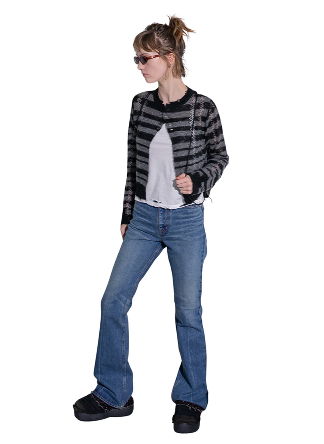 F) PERVERZE THICK STRIPE KNIT CARDIGAN 상품이미지6