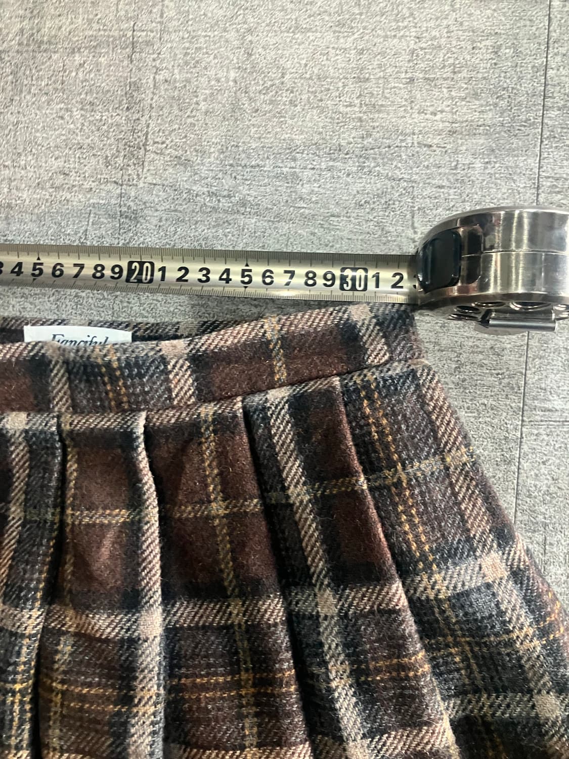 일본빈티지 Fanciful 하구미모리걸 할메카지 울 미디스커트 상품이미지2