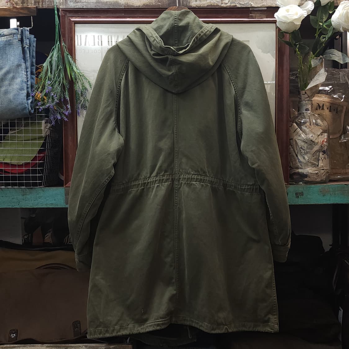 빈티지 프랑스군 m64 밀리터리 모즈파카 올리브 그린 페이딩 92C 상품이미지2