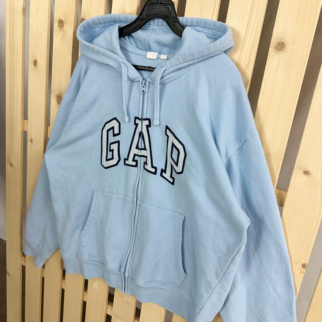 (L) GAP 갭 후드 집업 하늘색 스카이블루 상품이미지2