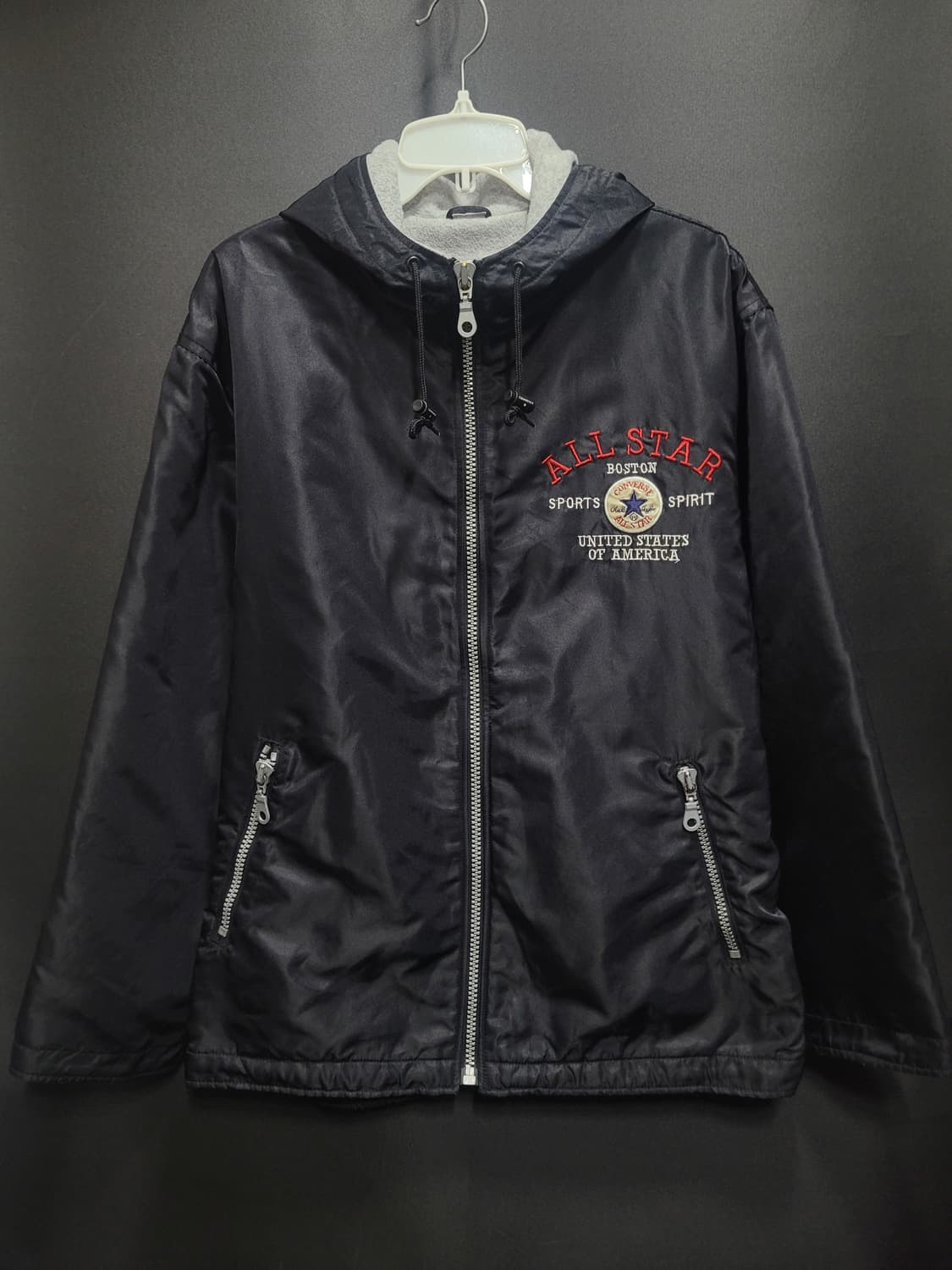 CONVERSE 올스타 올드스쿨 빅로고 자수로고 웜업 후드 집업 자켓  상품이미지9