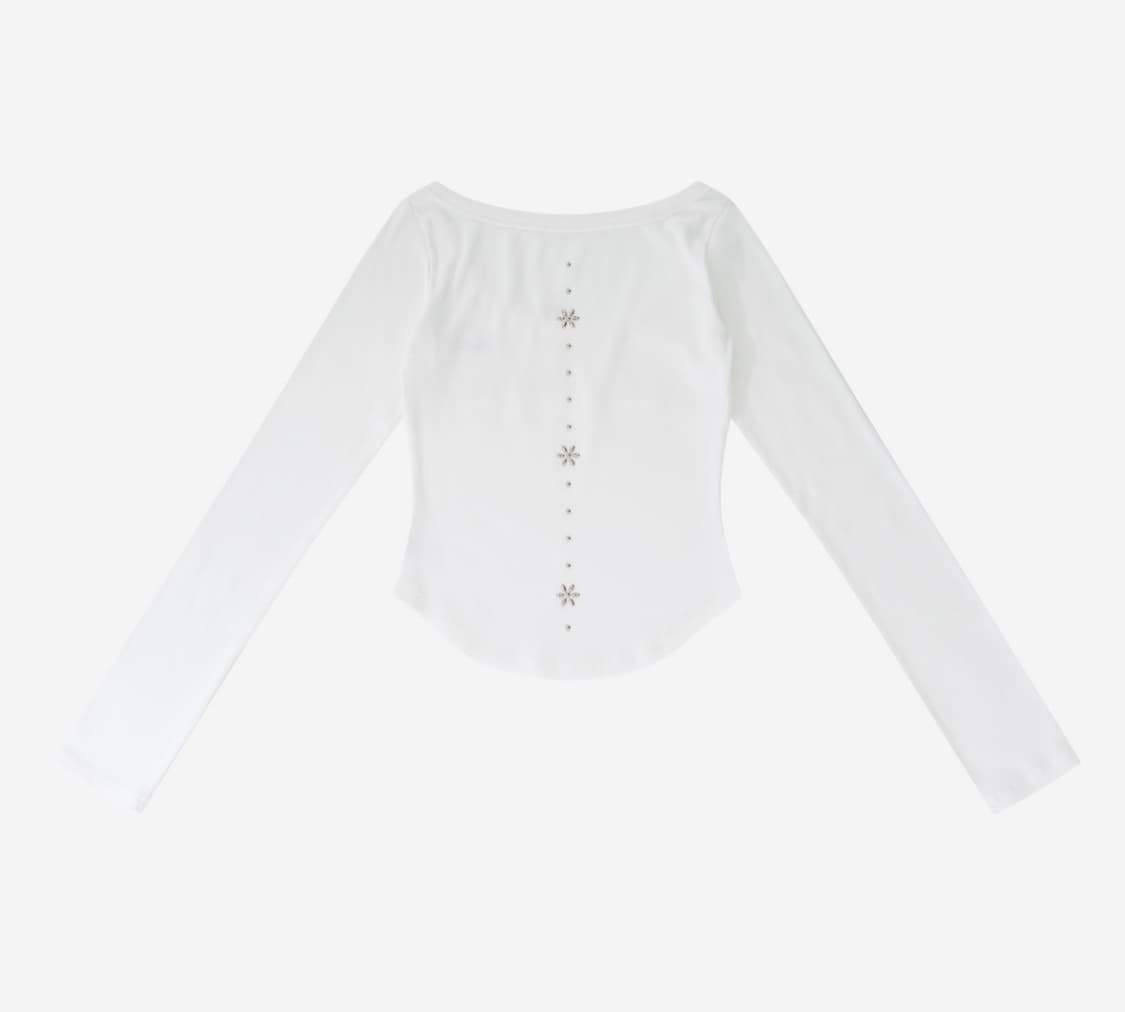 카시코 Monk Long Sleeve Top White 상품이미지1
