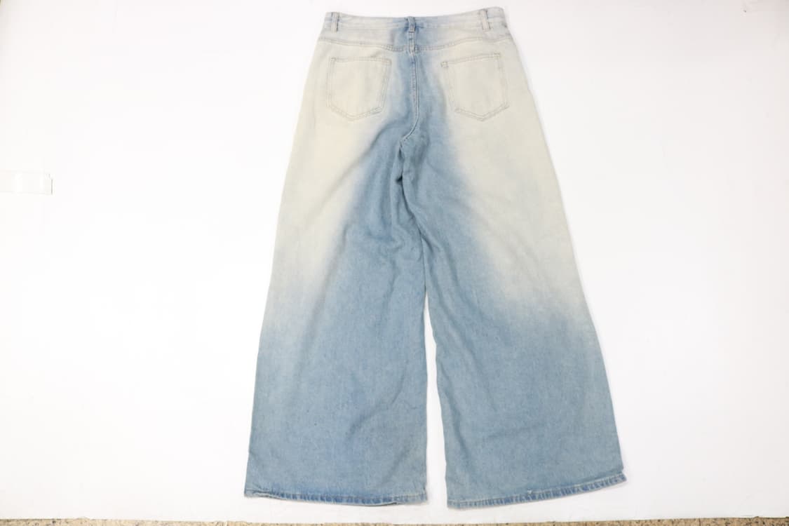 빈티지 페이딩 워싱 라이트 블루 와이드 데님 팬츠 상품이미지6