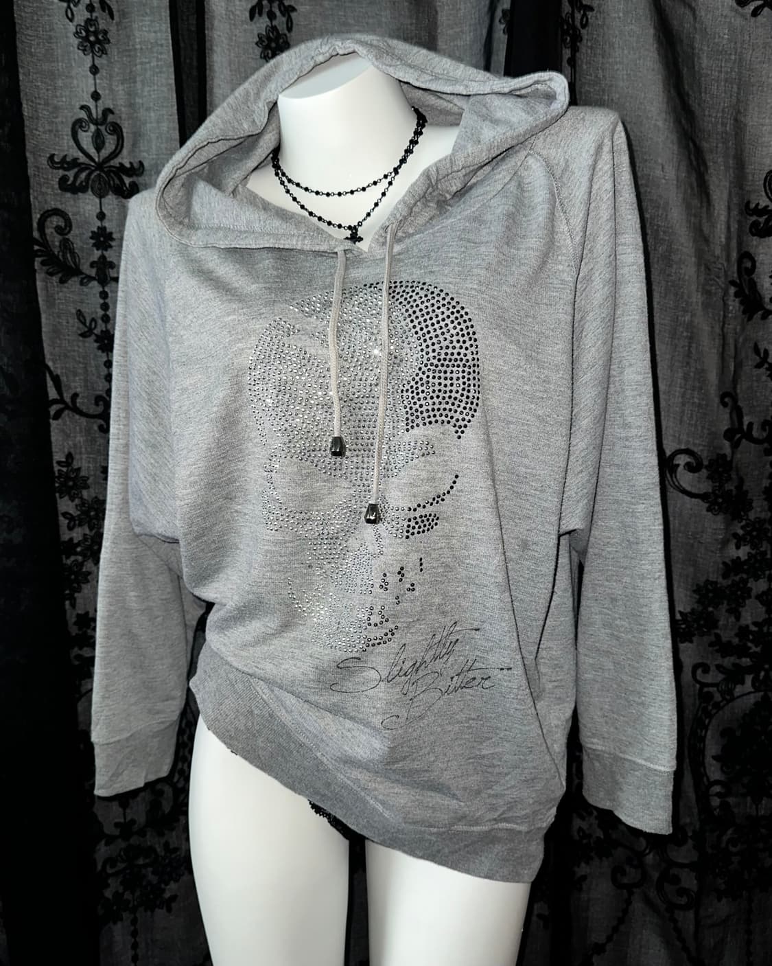 Loose-fit skull hooded long-sleeve 상품이미지2