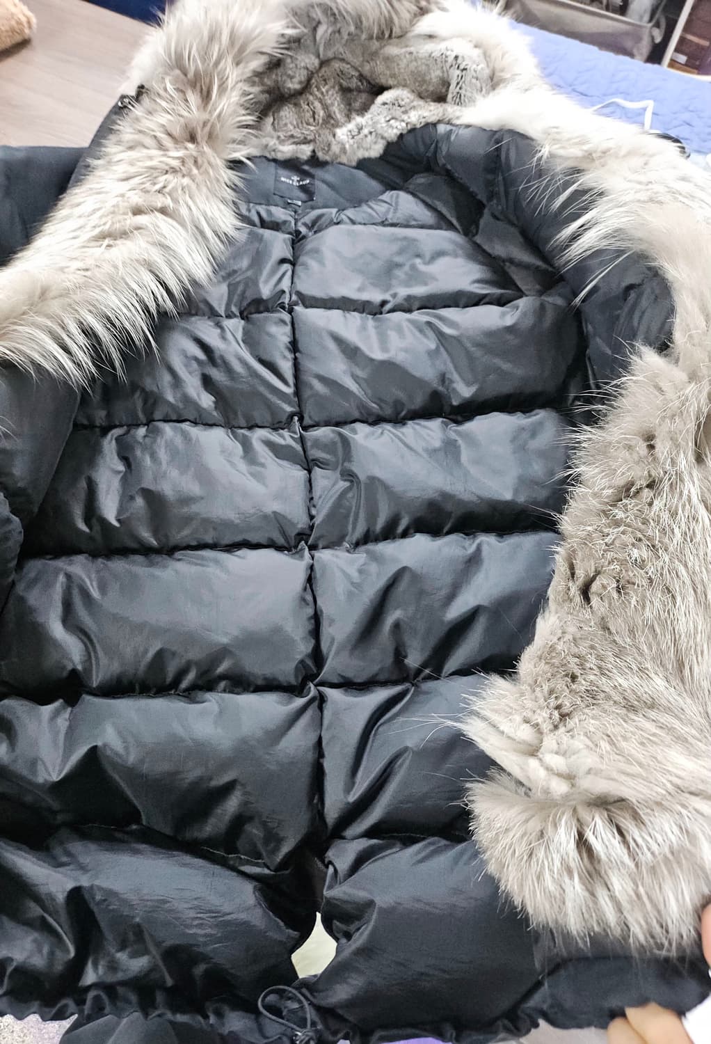 나이스클랍 후드 퍼 블랙 패딩 야상 점퍼 M 상품이미지6