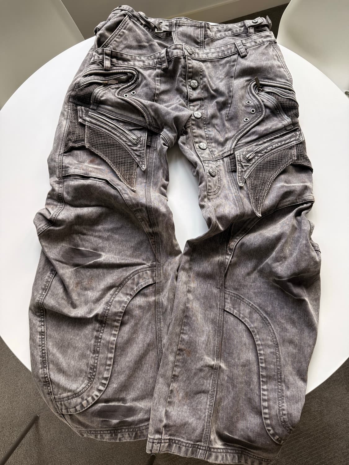 퍼슨소울 PERSONSOUL 더블 웨이스트 와이드 카고팬츠 상품이미지7