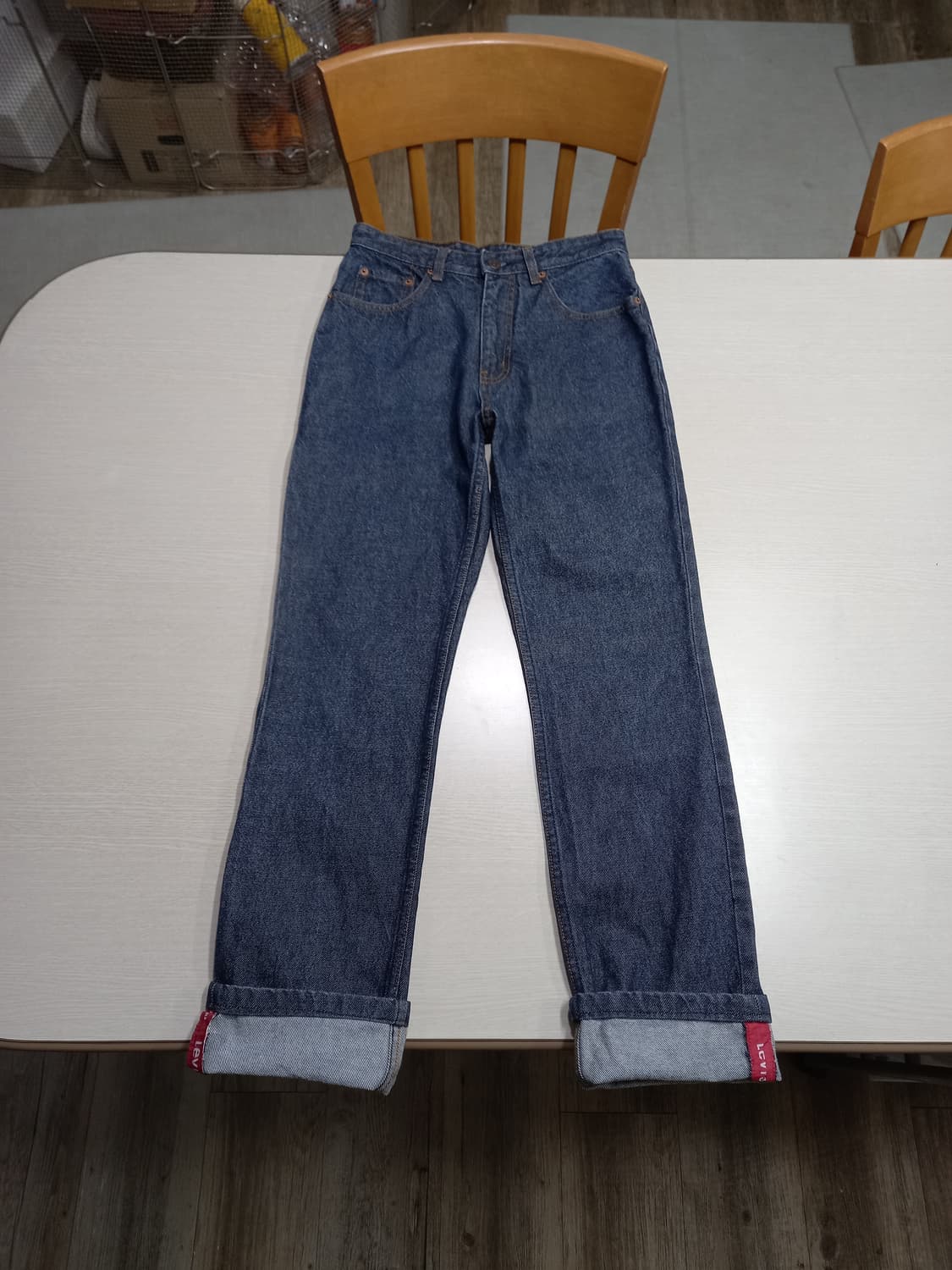 26 90's 리바이스512-0301 생지 일자진 진청 26-611 상품이미지1