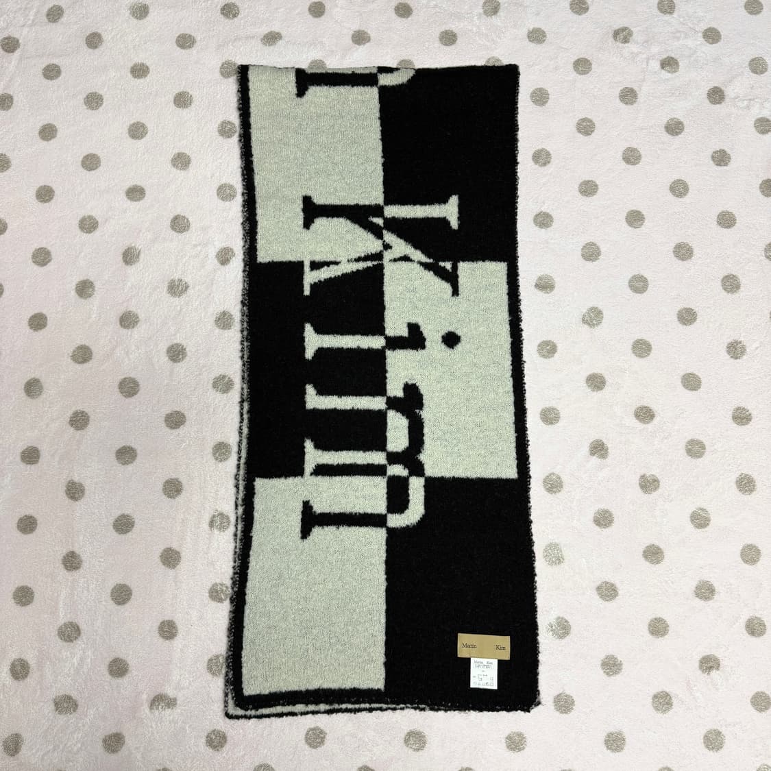 마뗑킴 로고 체크보드 머플러 아이보리 상품이미지2