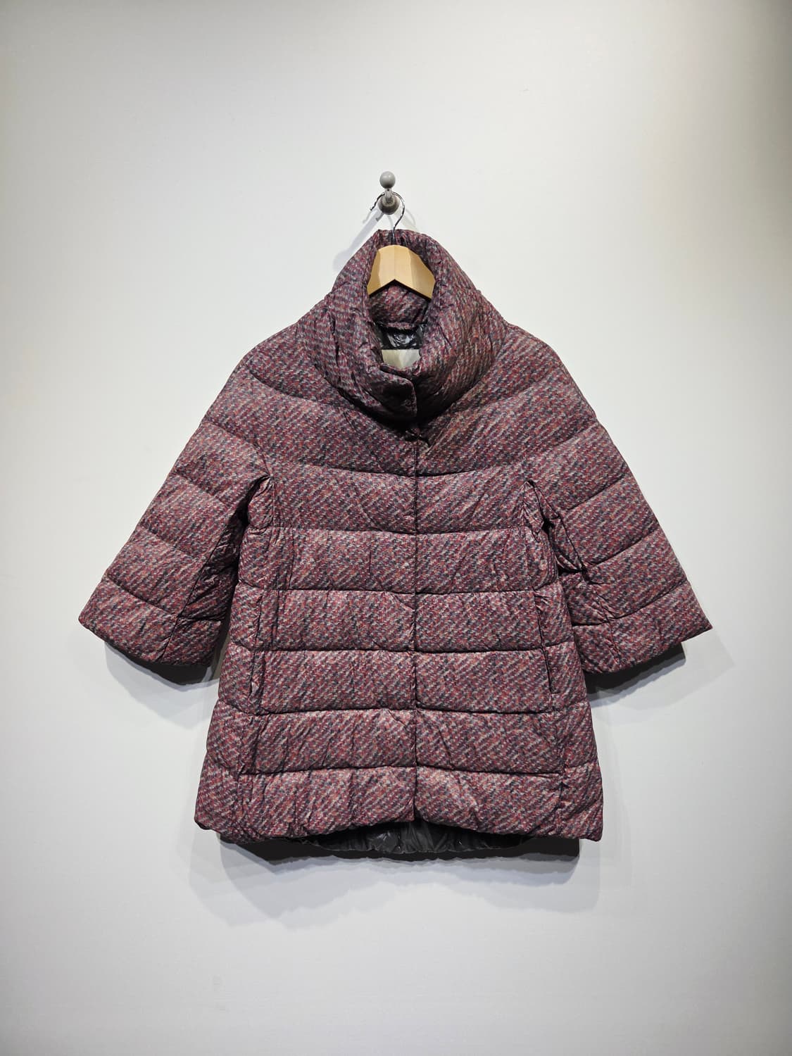 에르노(Herno) 트위드 패턴 7부 하프넥 구스다운 패딩 상품이미지2