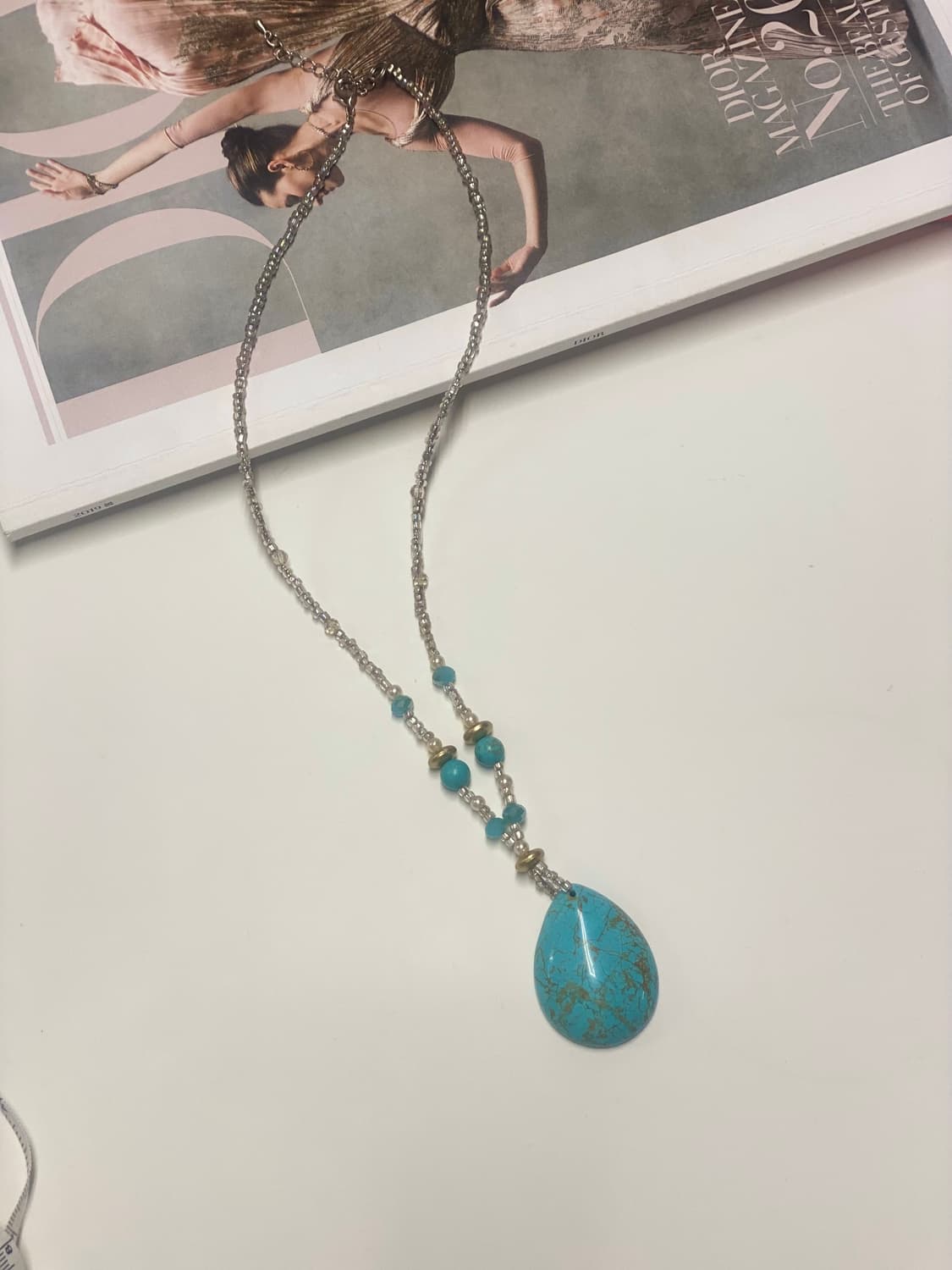 터키석 물방울 목걸이 일본 빈티지 y2k 상품이미지1