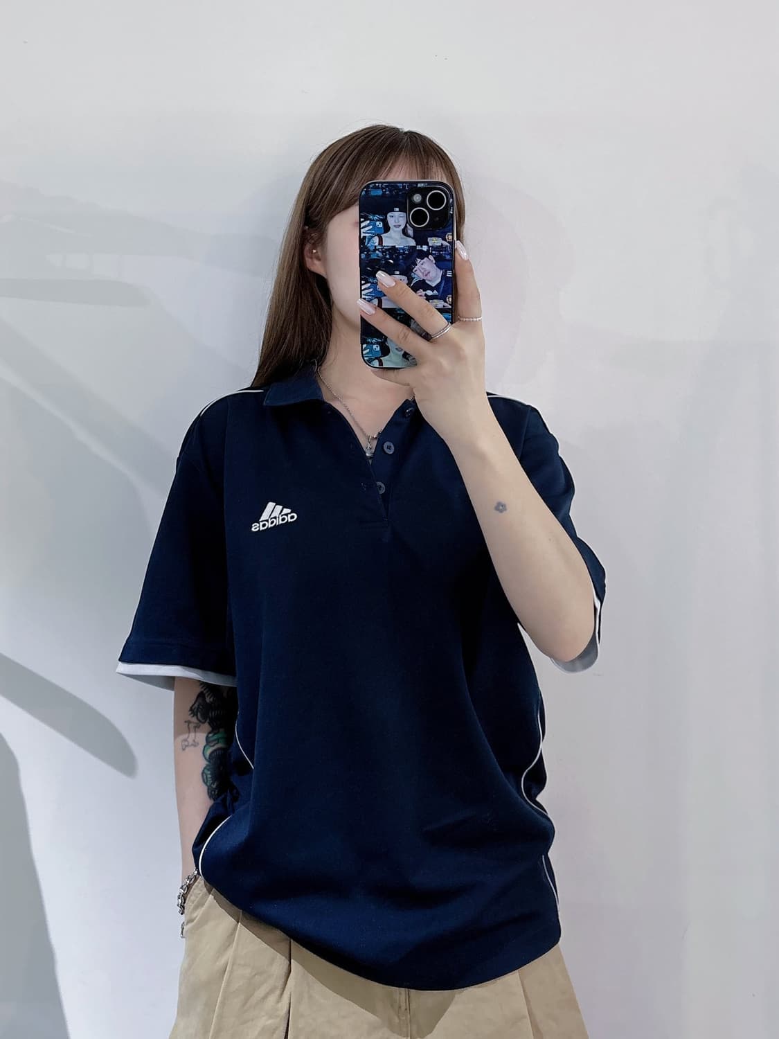 아디다스 스몰로고 런닝 반팔 카라티 상품이미지1