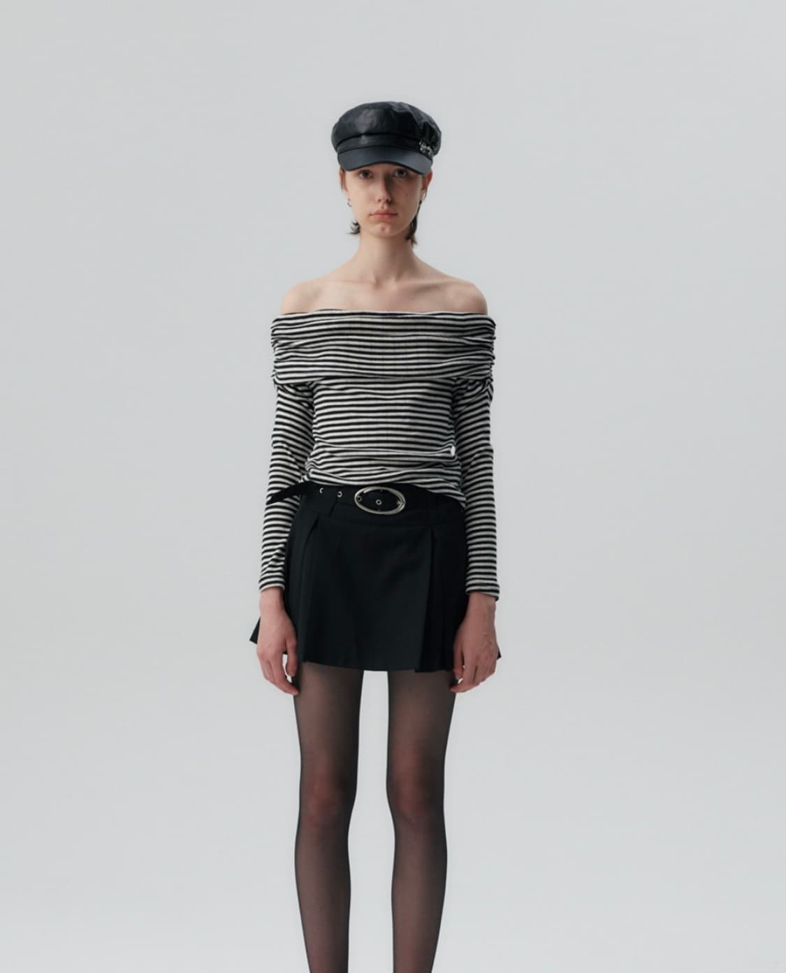 스트라이프 셔링 오프숄더 상품이미지3