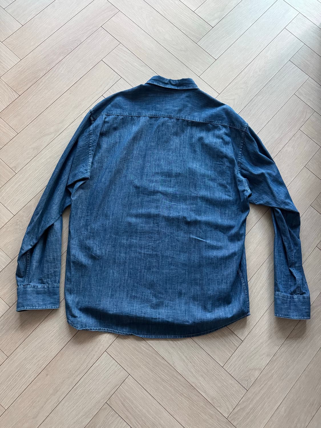 퍼스트플로어 워시드 데님 셔츠 인디고 블루 50사이즈 상품이미지2