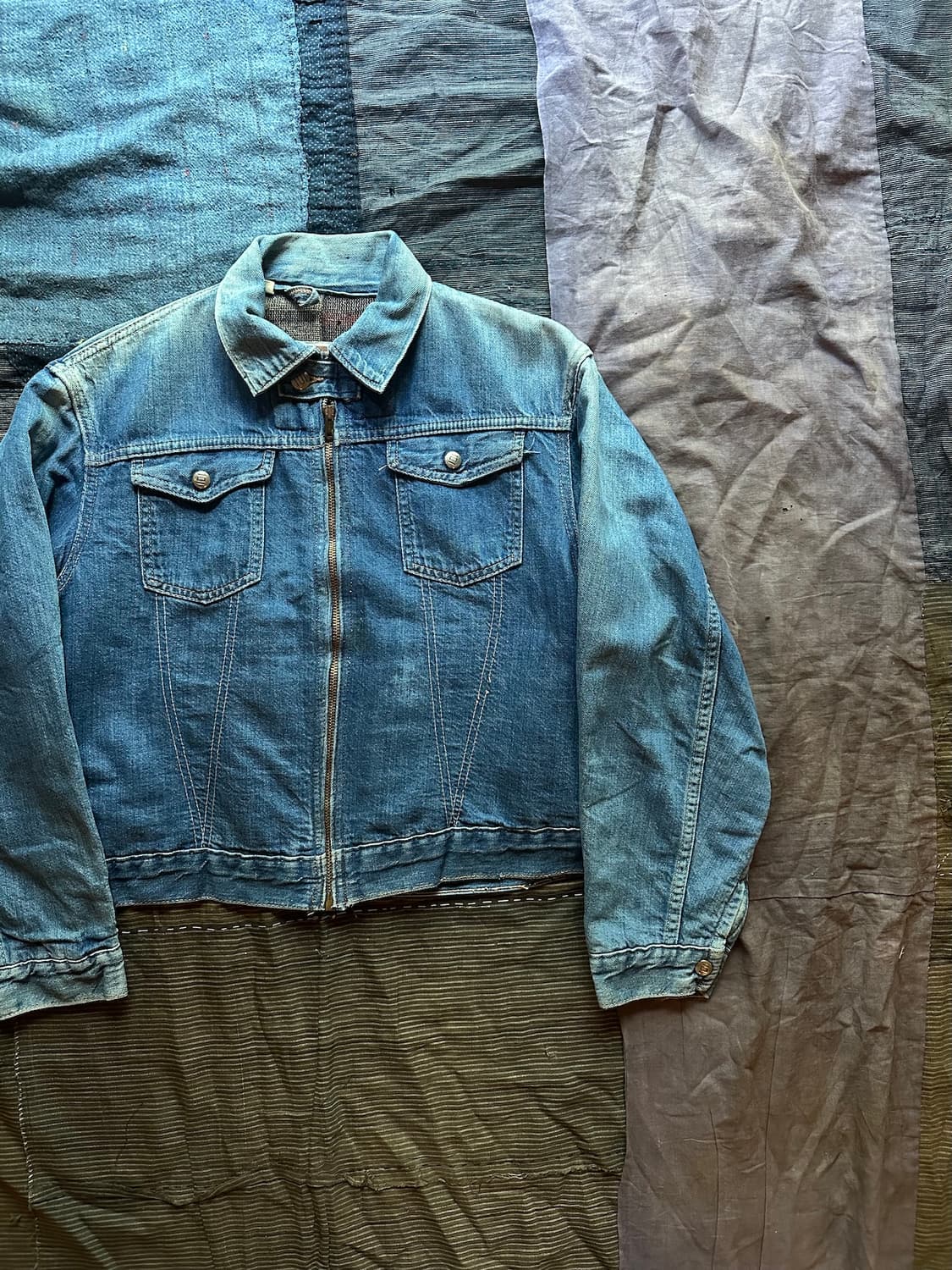 60s 70s USA 빈티지 몽고메리 워드 101 데님 트러커 자켓 상품이미지2