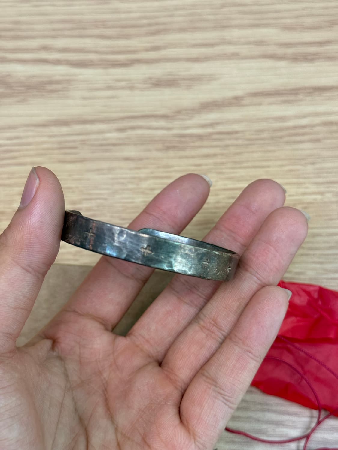 m.a+ cross carved silver bracelet 상품이미지2