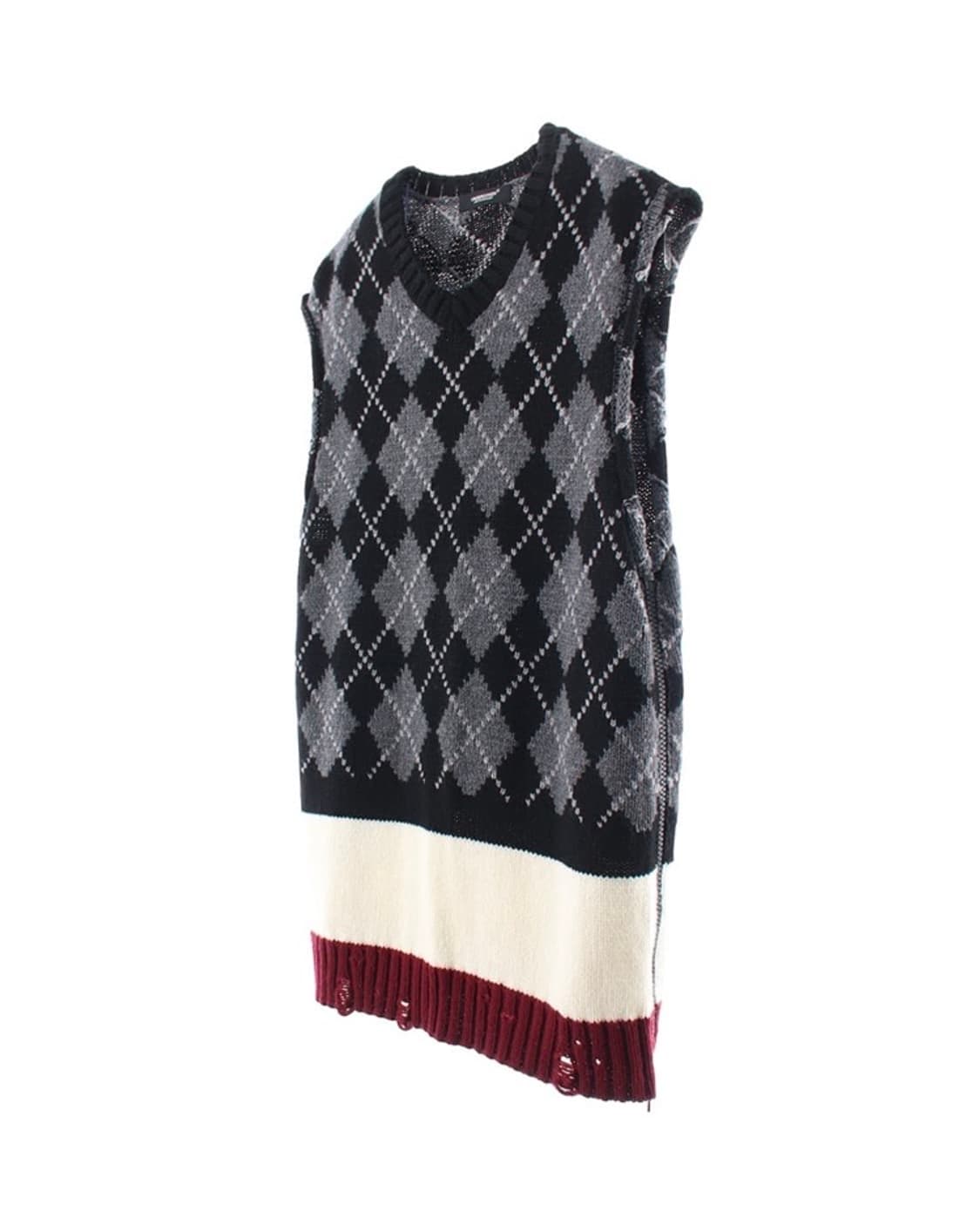 언더커버 사이드 지퍼 아가일 베스트 상품이미지2