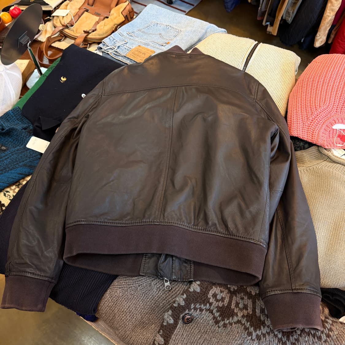 2011 아르마니 진스 양가죽 쉽레더 봄버 ma1 베이스 자켓 M L 상품이미지5