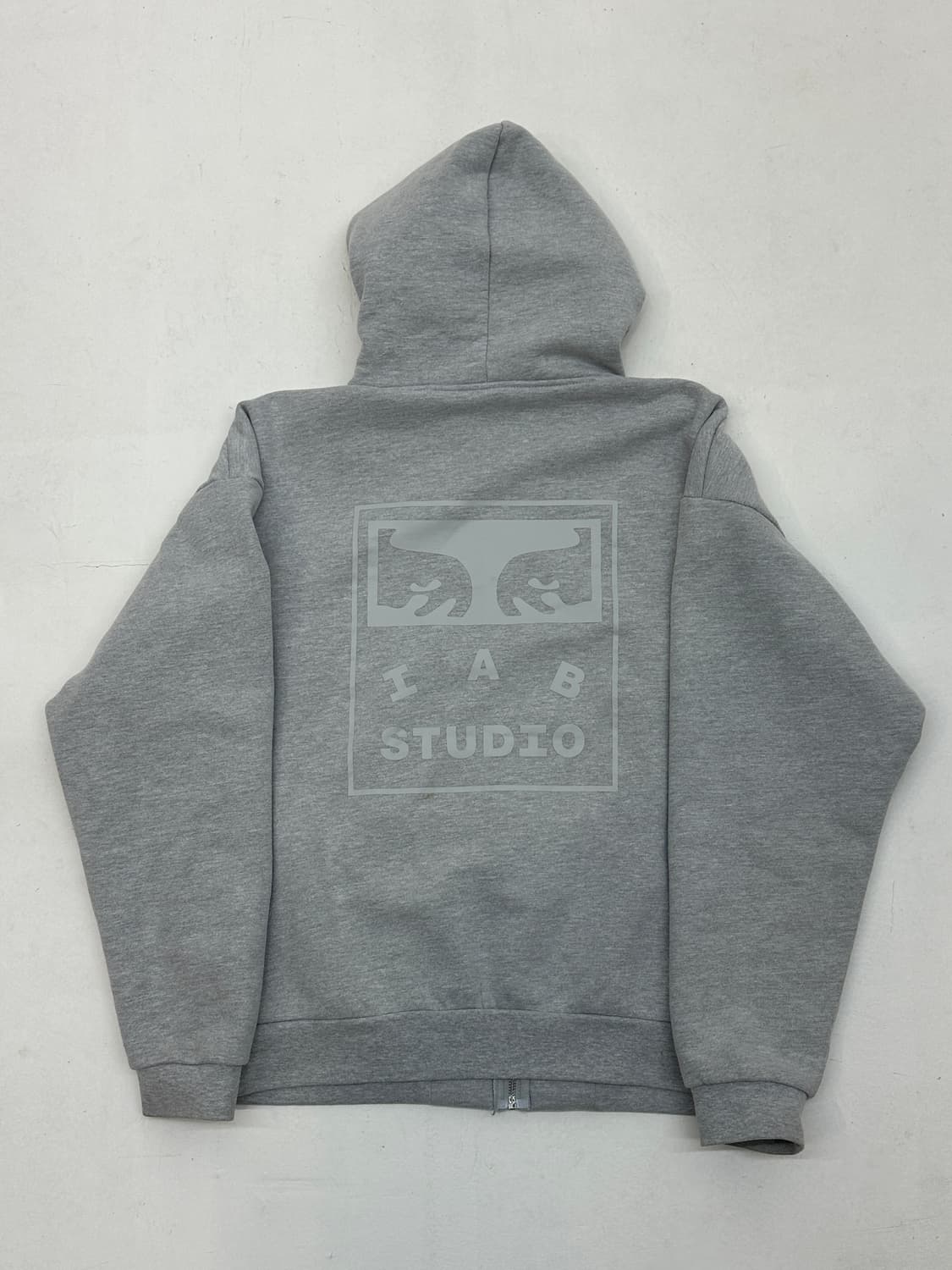 아이앱 스튜디오 x 오베이 아이콘 엑스트라 헤비 집업 후드 그레이 헤더 상품이미지2