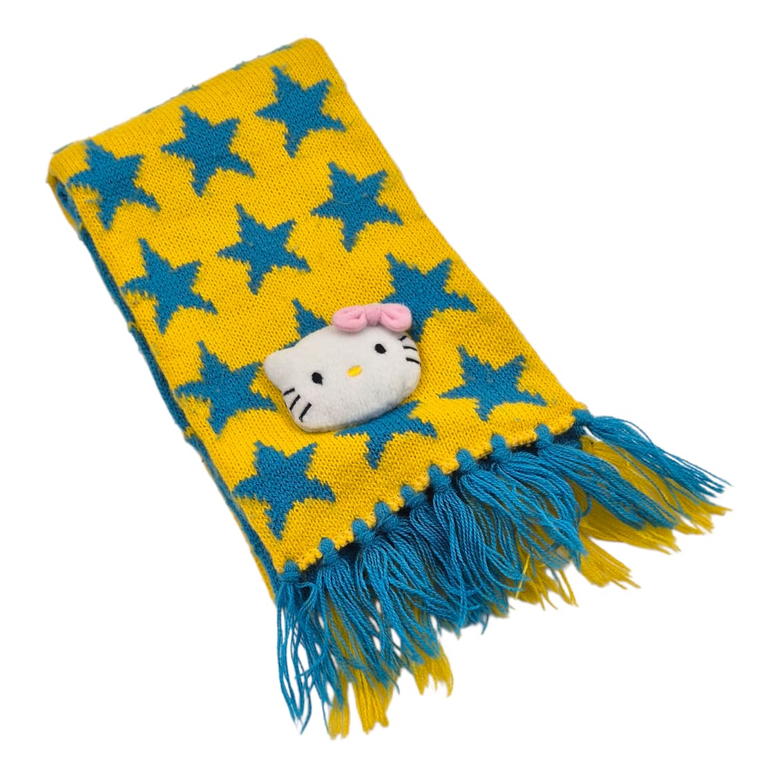 02s 고전 키티 인형 스타 패턴 니트 머플러 상품이미지1