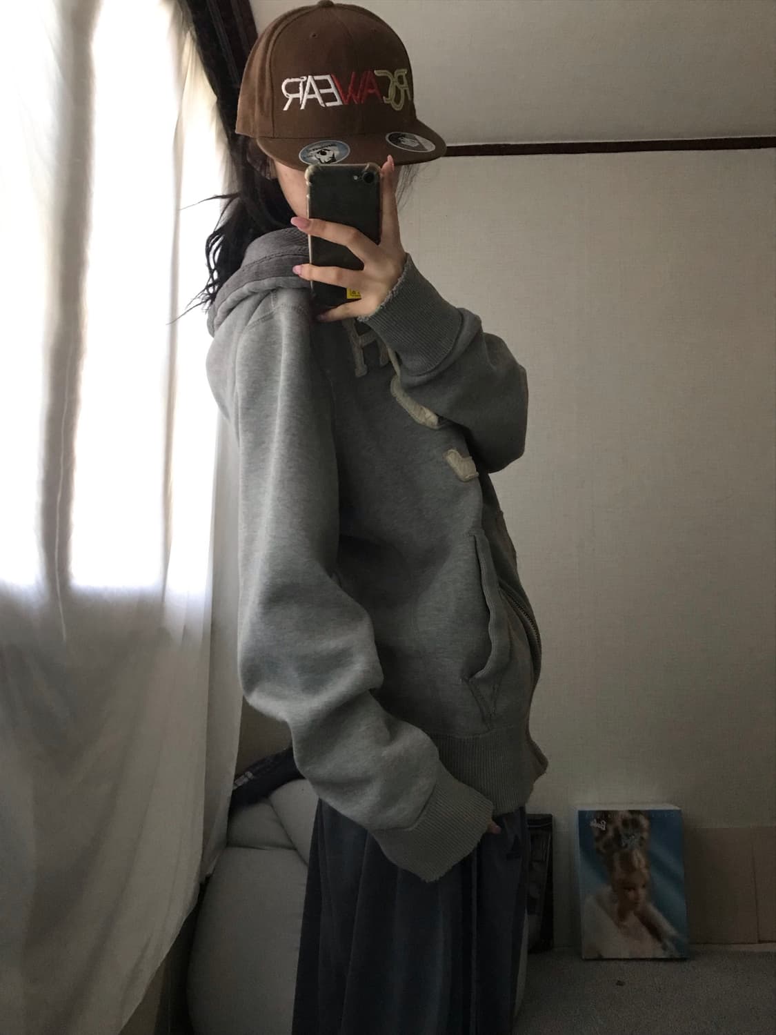 아베크롬비 그레이 빅로고 후드집업 상품이미지5