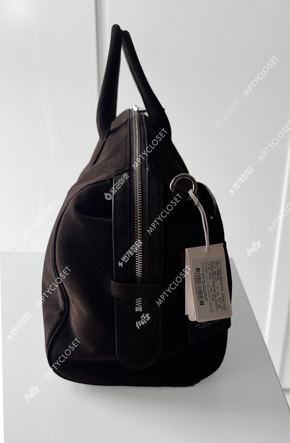 타임옴므 스웨이드 포켓 더플백 다크브라운 상품이미지2