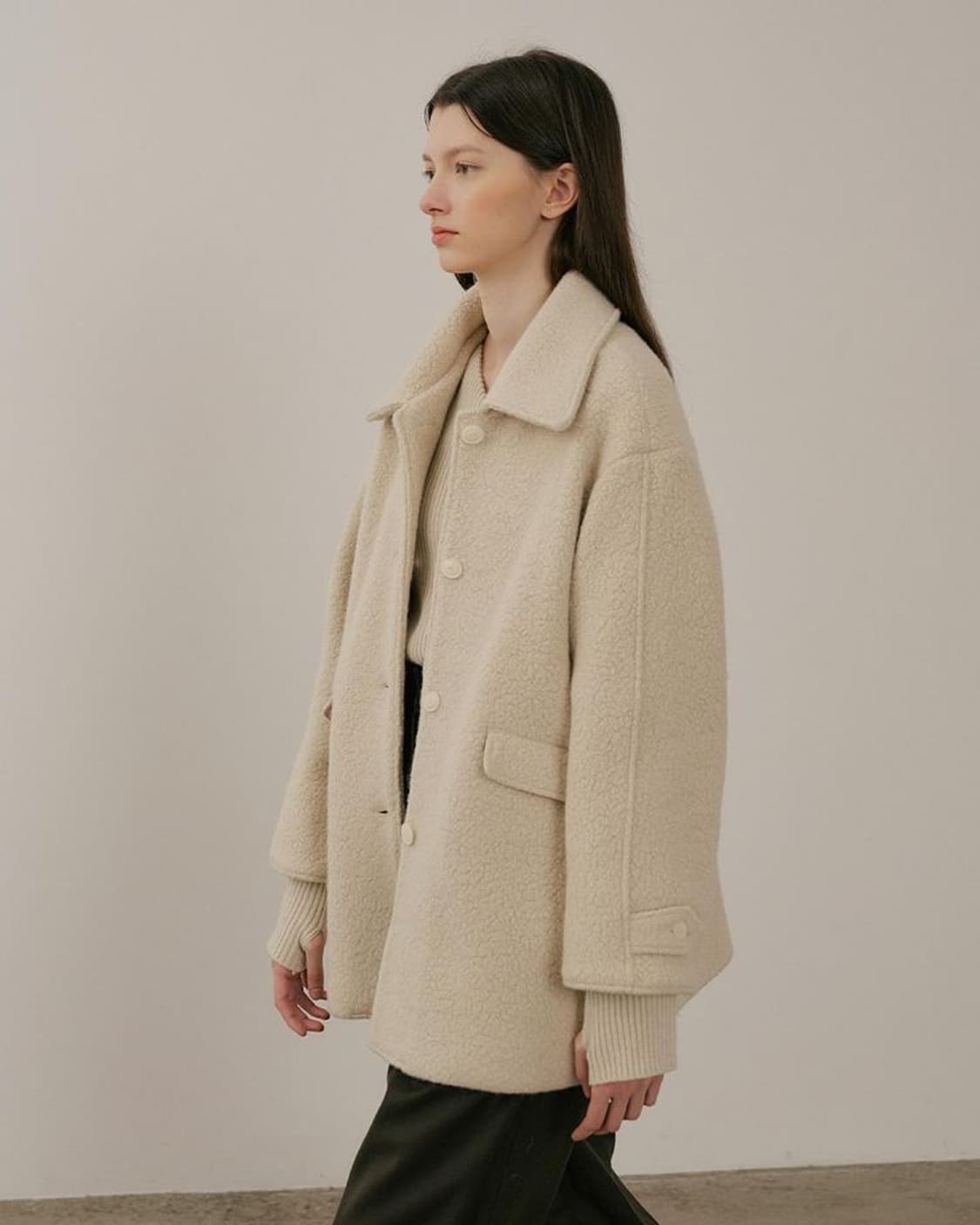 아워코모스 울 알파카 부클 하프 코트(F) 상품이미지1