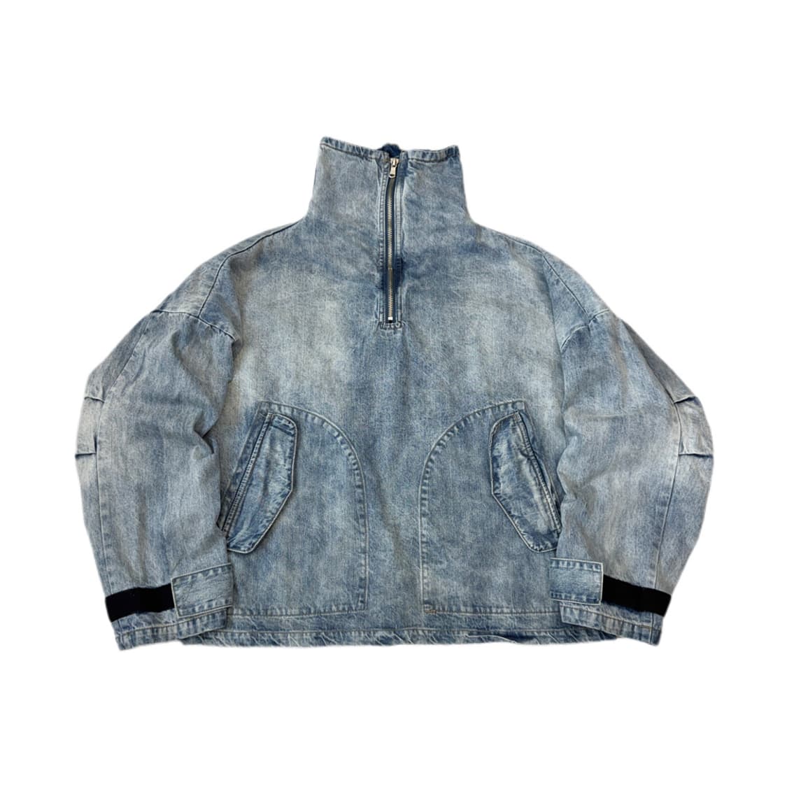 드레스볼륨 하이넥 데님 아노락 자켓 상품이미지1