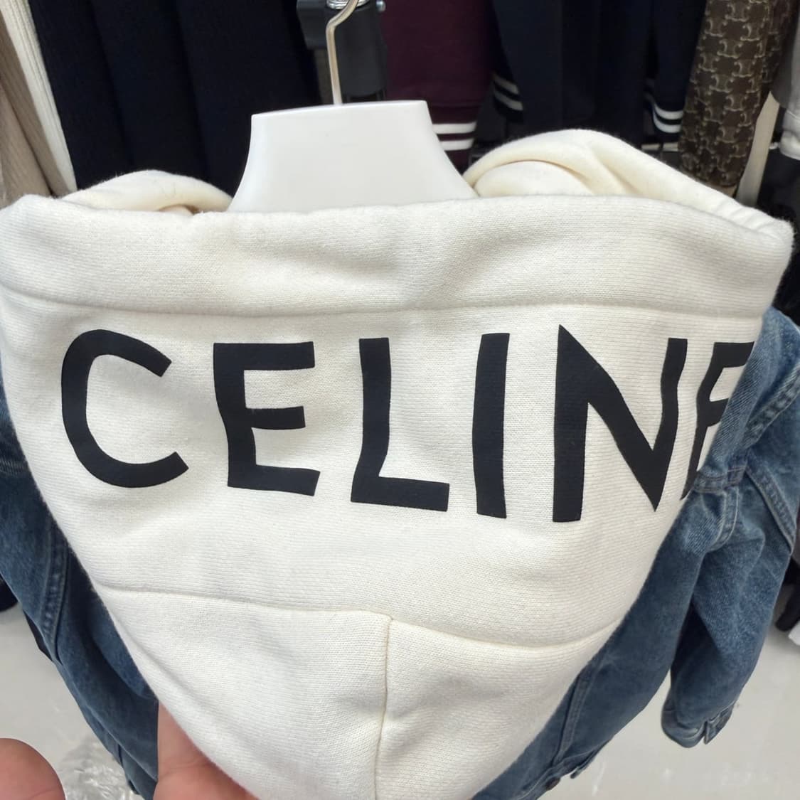 [리오브전포점] 셀린느 백로고 청 후드 데님 자켓 상품이미지3