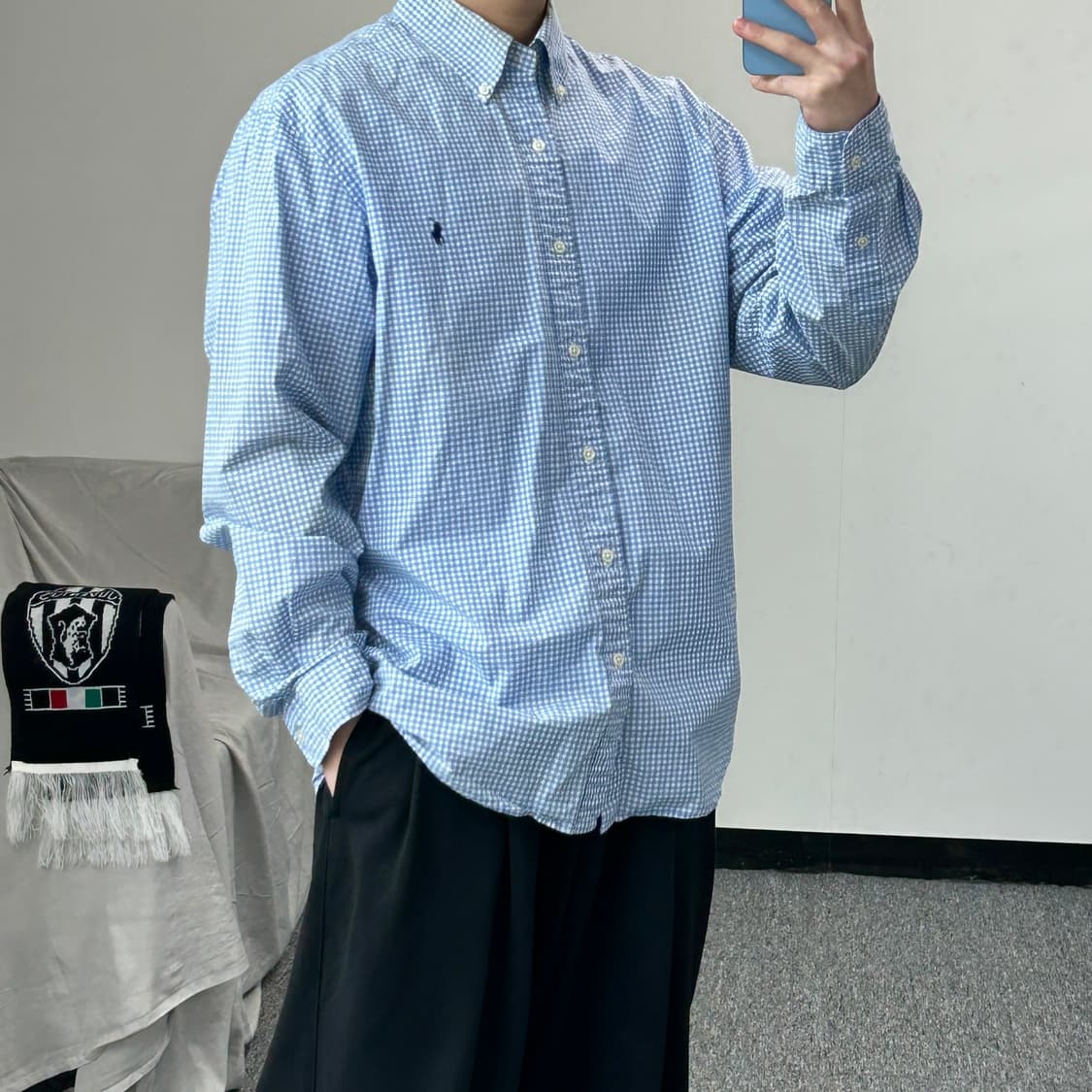 폴로 랄프로렌 슬림핏 체크 패턴 셔츠 상품이미지3