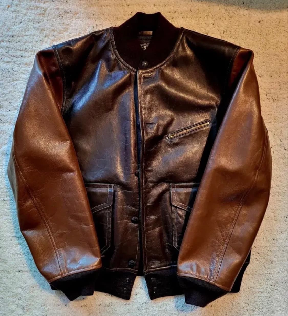 RRL 레더 봄버 상품이미지1