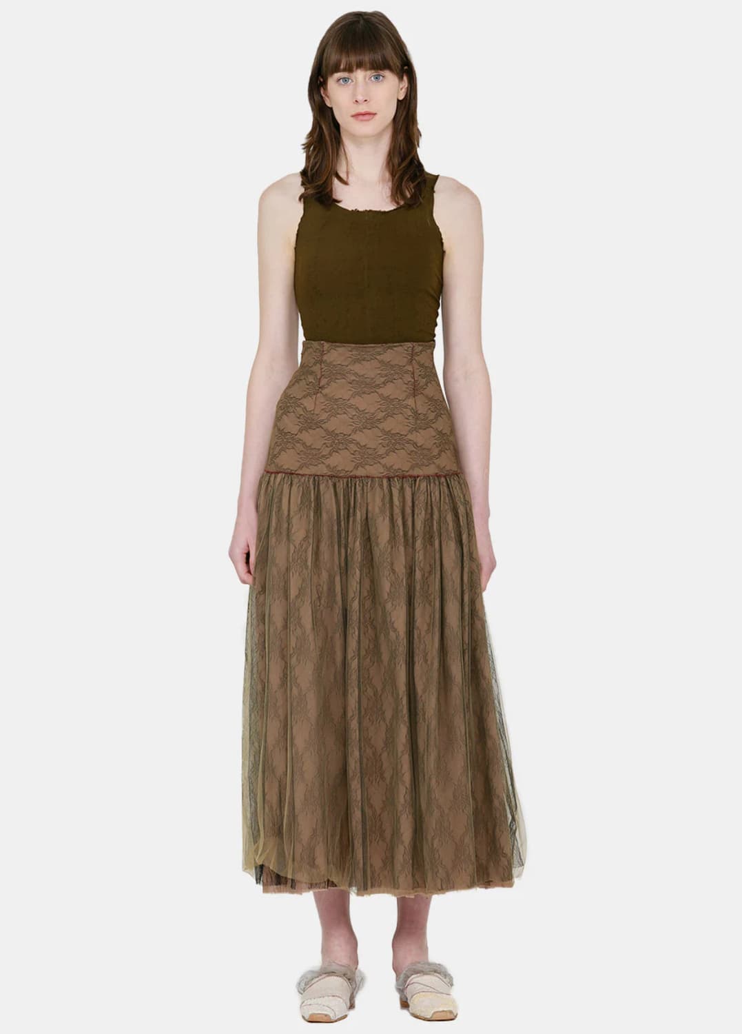 brown layered skirt 상품이미지1