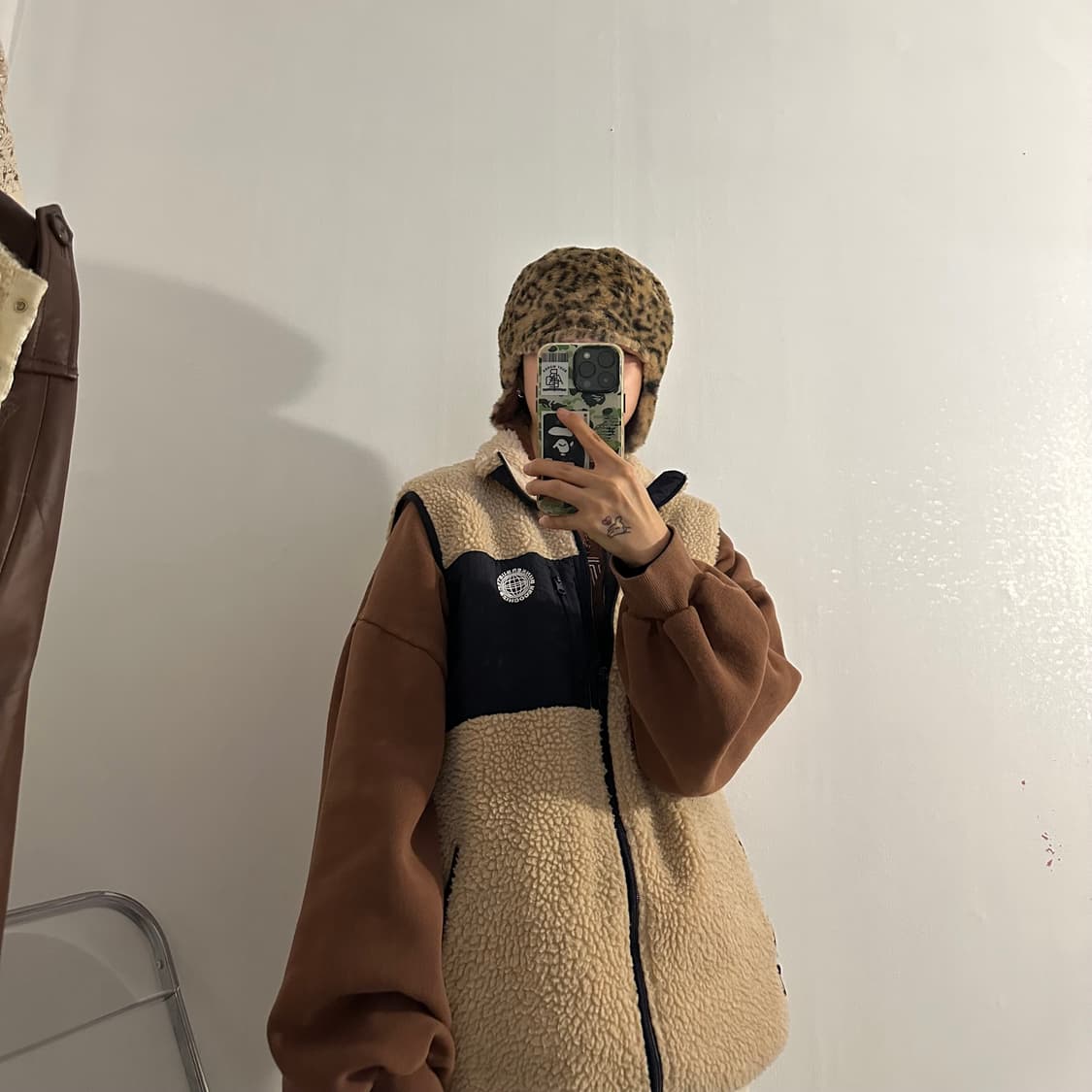 빈티지 리버서블 호피 레오파드 이어플랩 트루퍼 상품이미지3