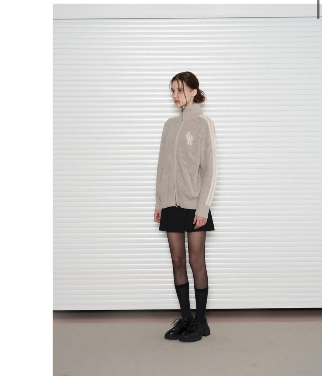 (새상품)(S) 레더리 레글런 트랙 니트 집업 LIGHT GREY 판매 상품이미지6