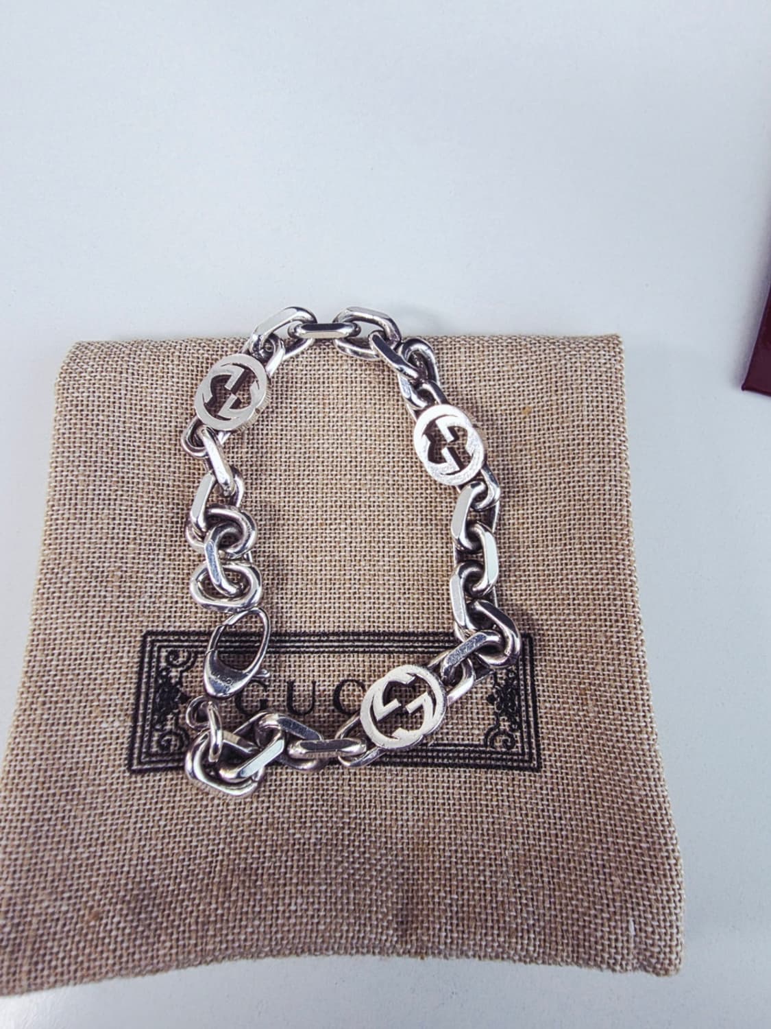 구찌 인터로킹 체인 실버 팔찌 (풀구성) 16호 상품이미지2