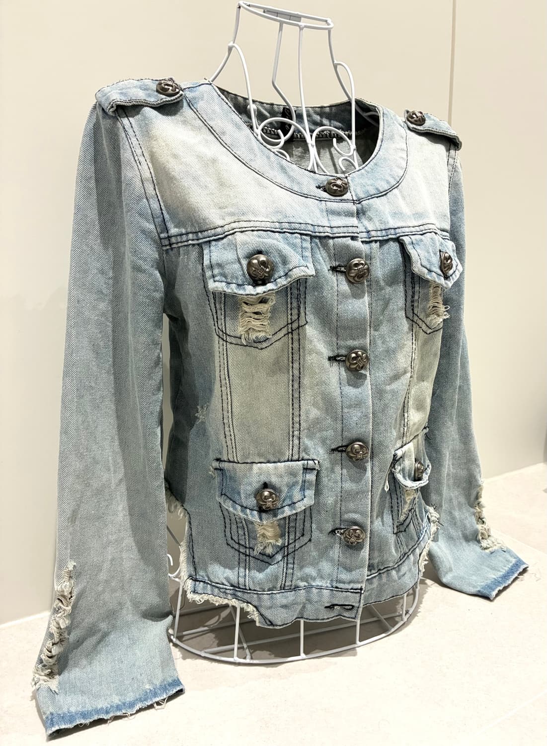 버튼 데님 자켓 상품이미지2