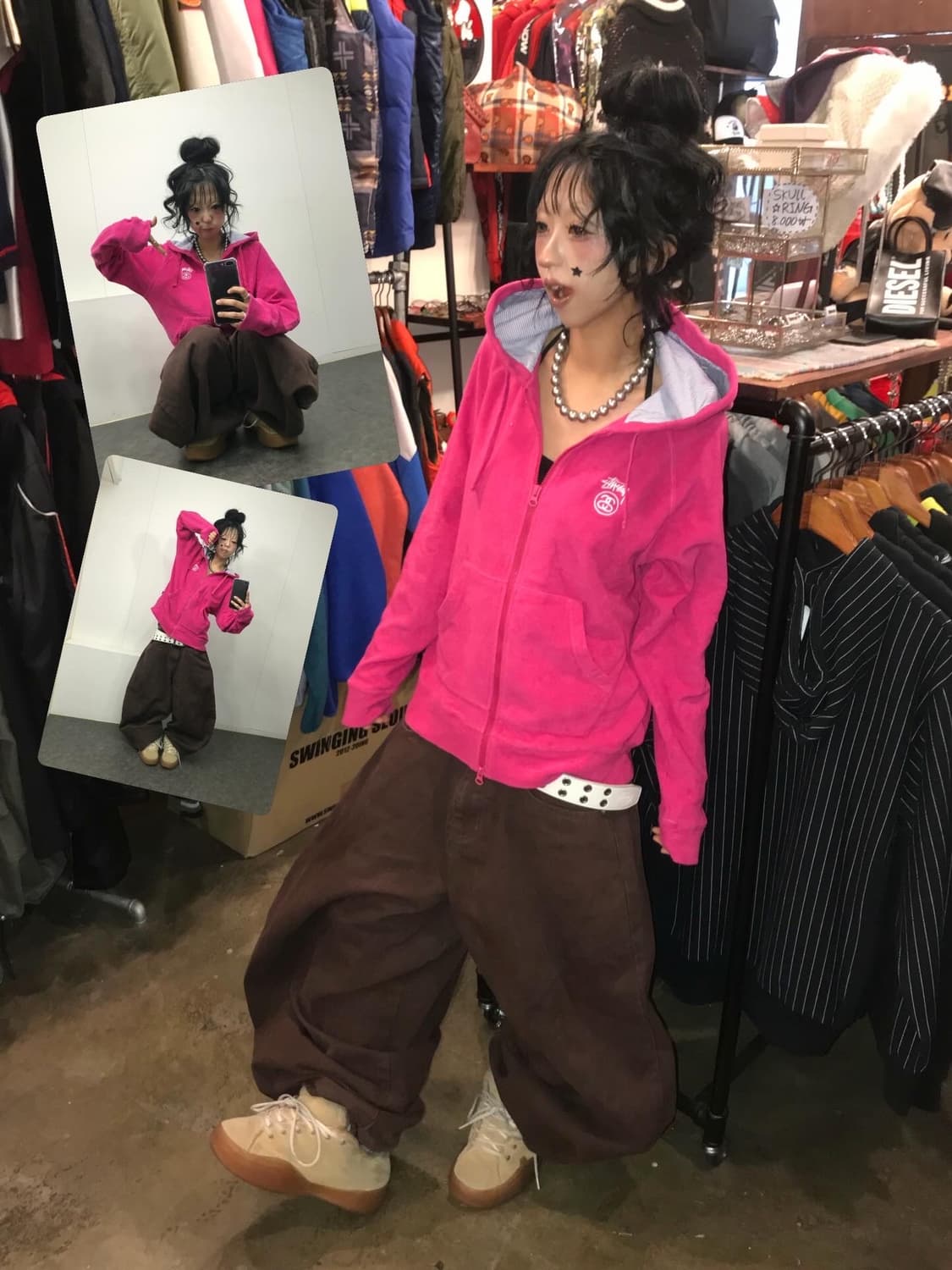 Stussy Pink Two-Way Hood Zip-Up 상품이미지1