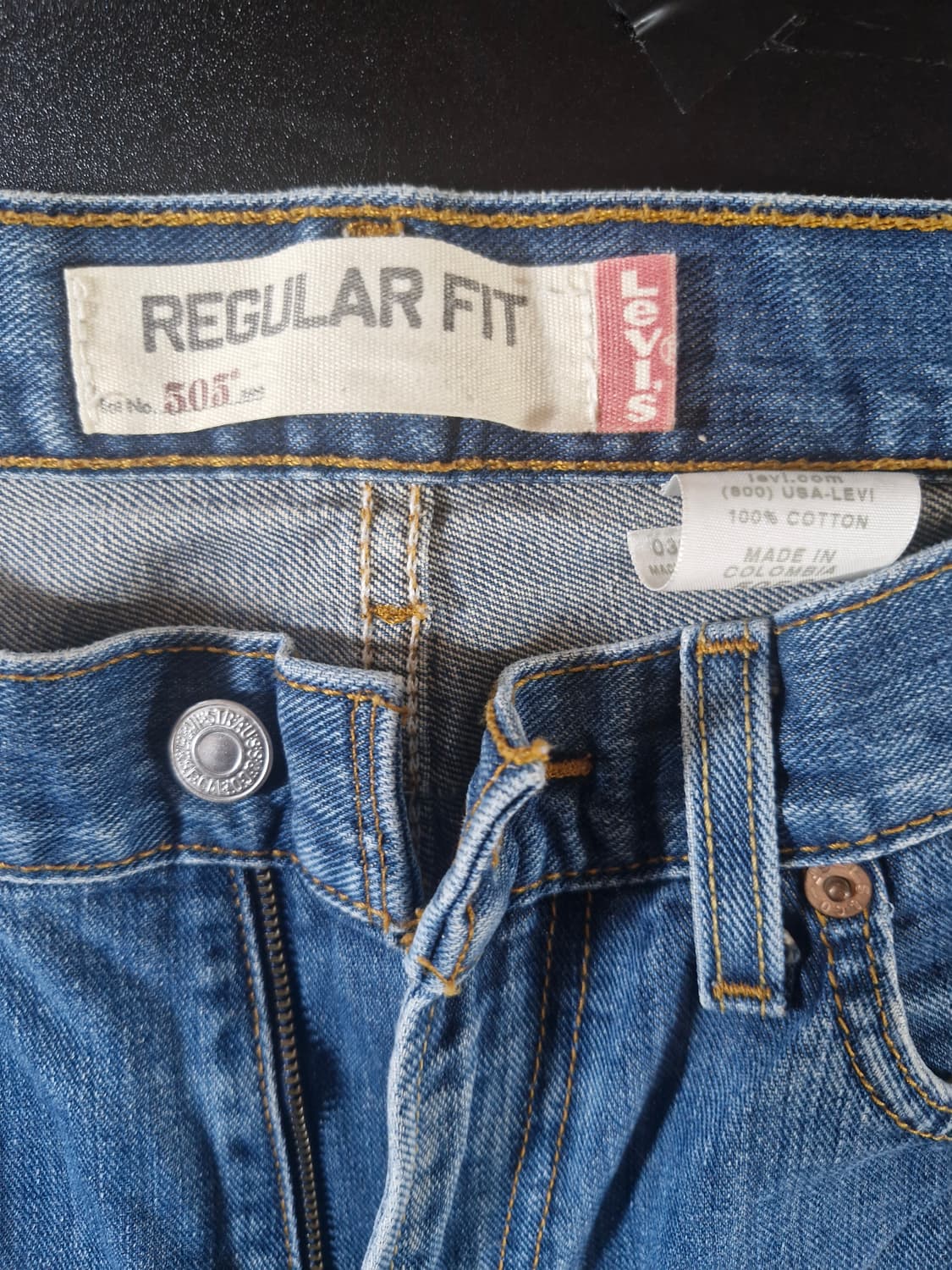 리바이스 505 W34 L30 레귤러핏 연중청 상품이미지6