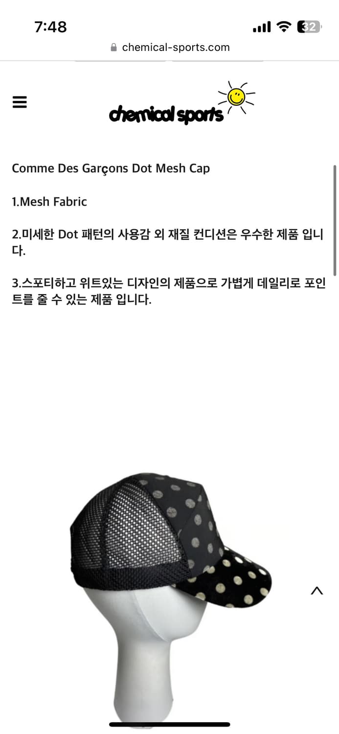 Comme Des Garçons Dot Mesh Cap 상품이미지2