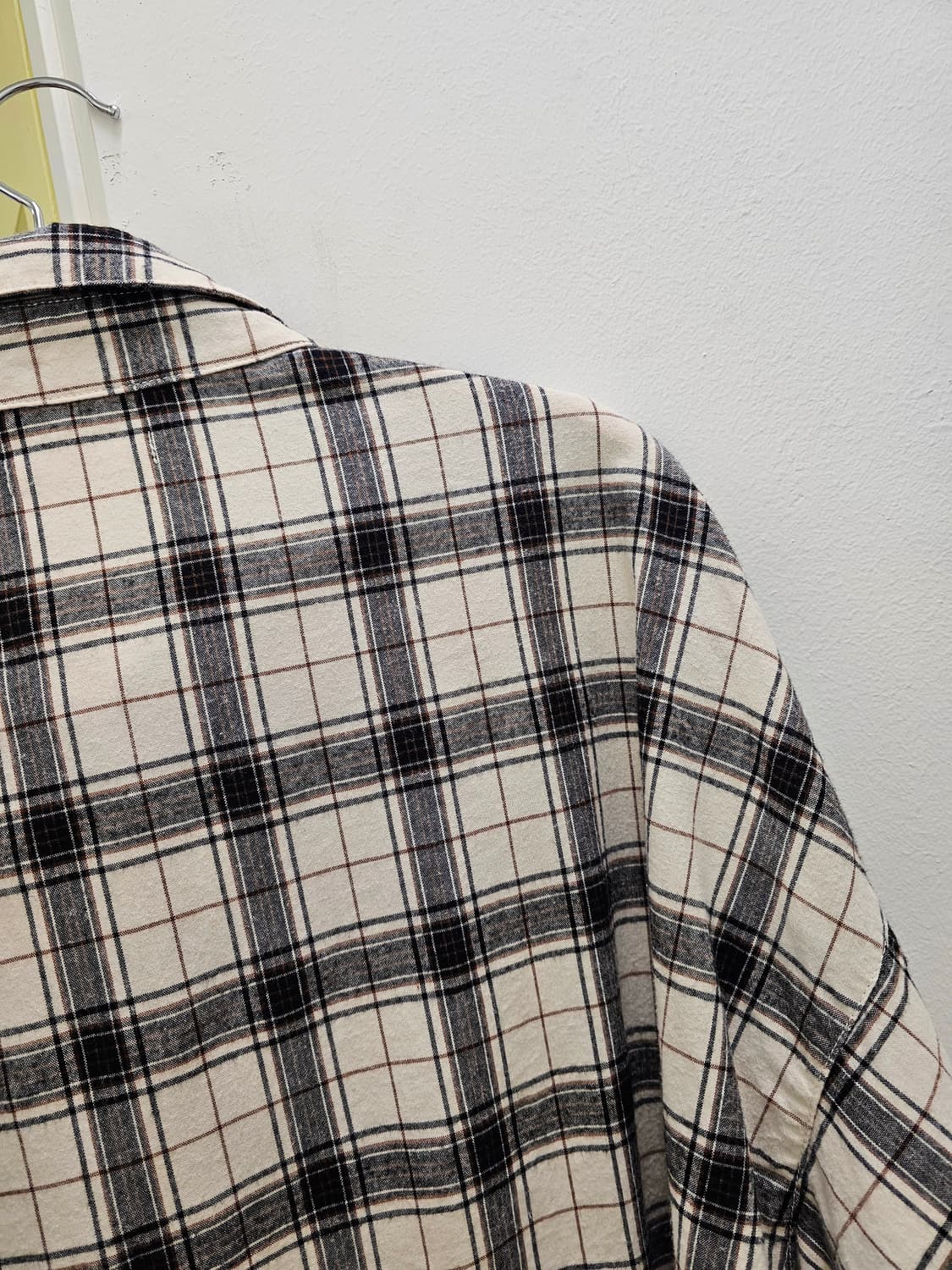 Wego 아이보리 블랙 체크 셔츠 상품이미지6