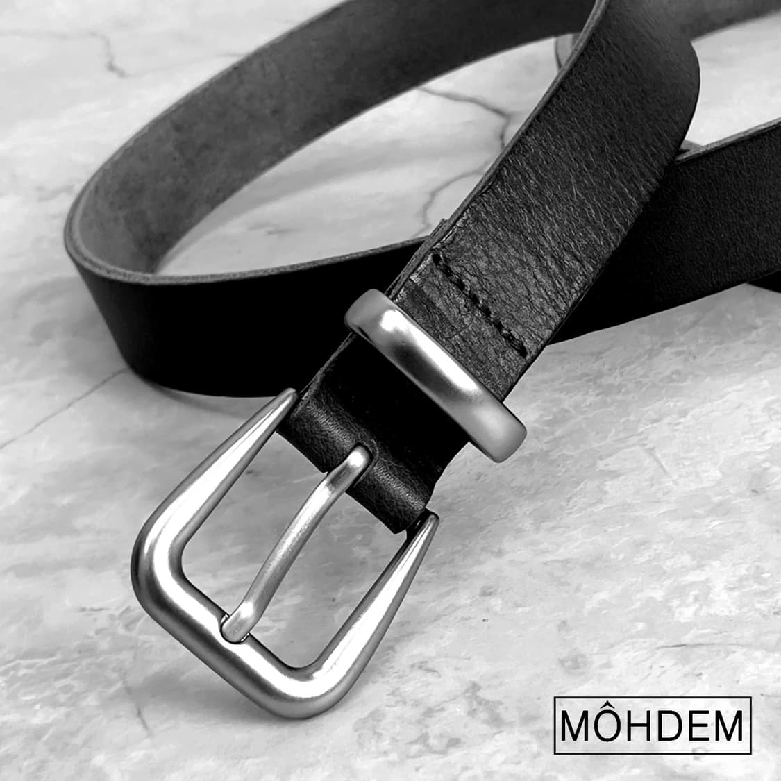 [Unisex] 미니멀 웨스턴 이태리 소가죽 벨트 블랙 상품이미지5