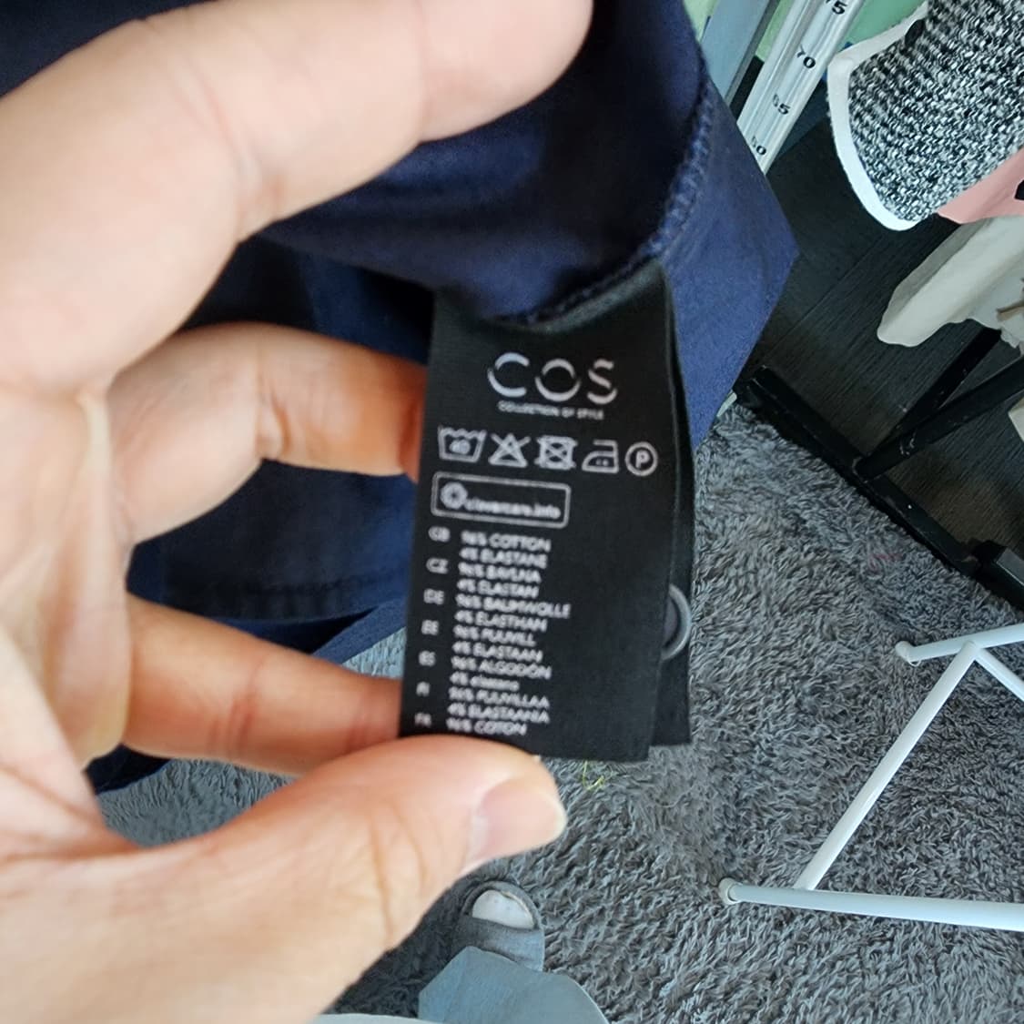 COS 코스 네이비 반팔 셔츠 원피스 상품이미지4