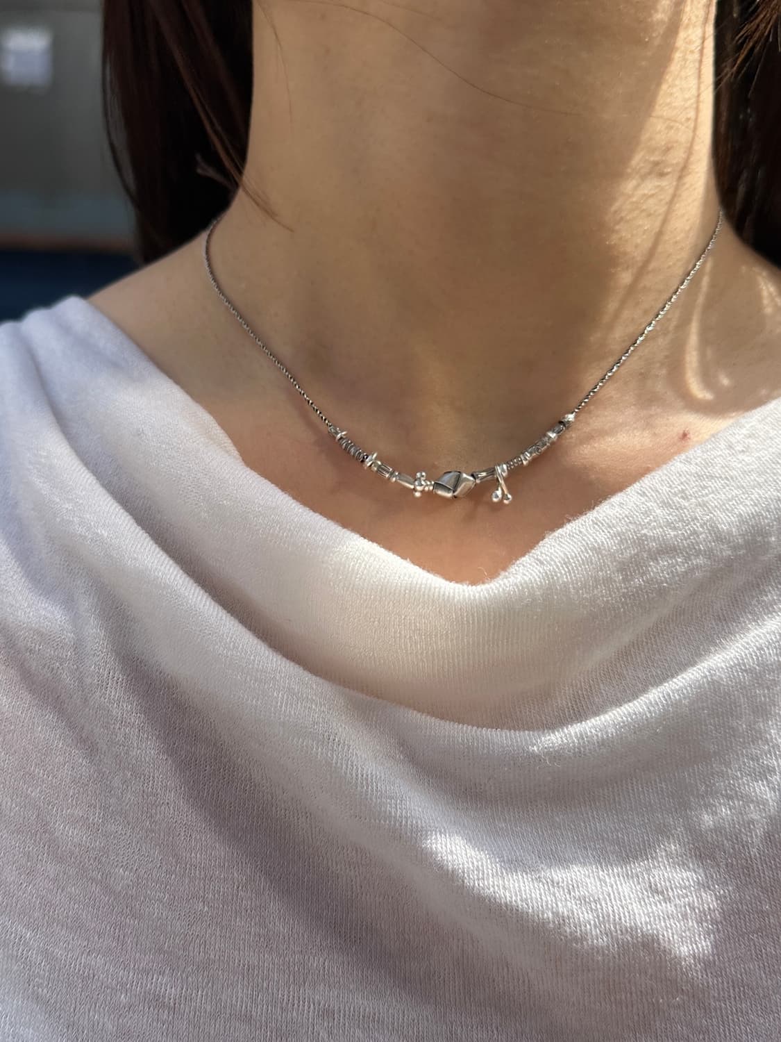 Musta karensilver mix Necklace 상품이미지5